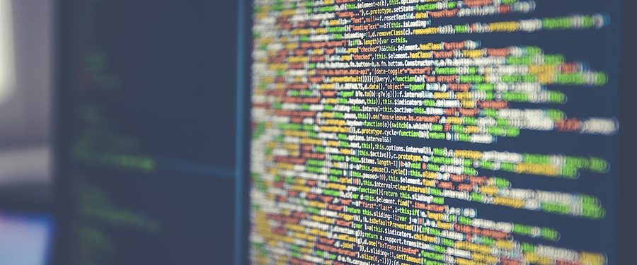 Source code on a computer monitor